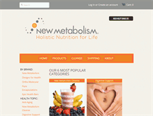 Tablet Screenshot of newmetabolismstore.com